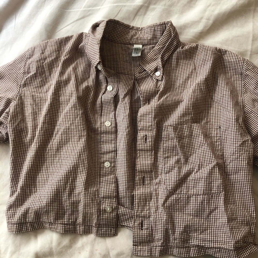 AMERICAN APPAREL DEADSTOCK GINGHAM BUTTON UP